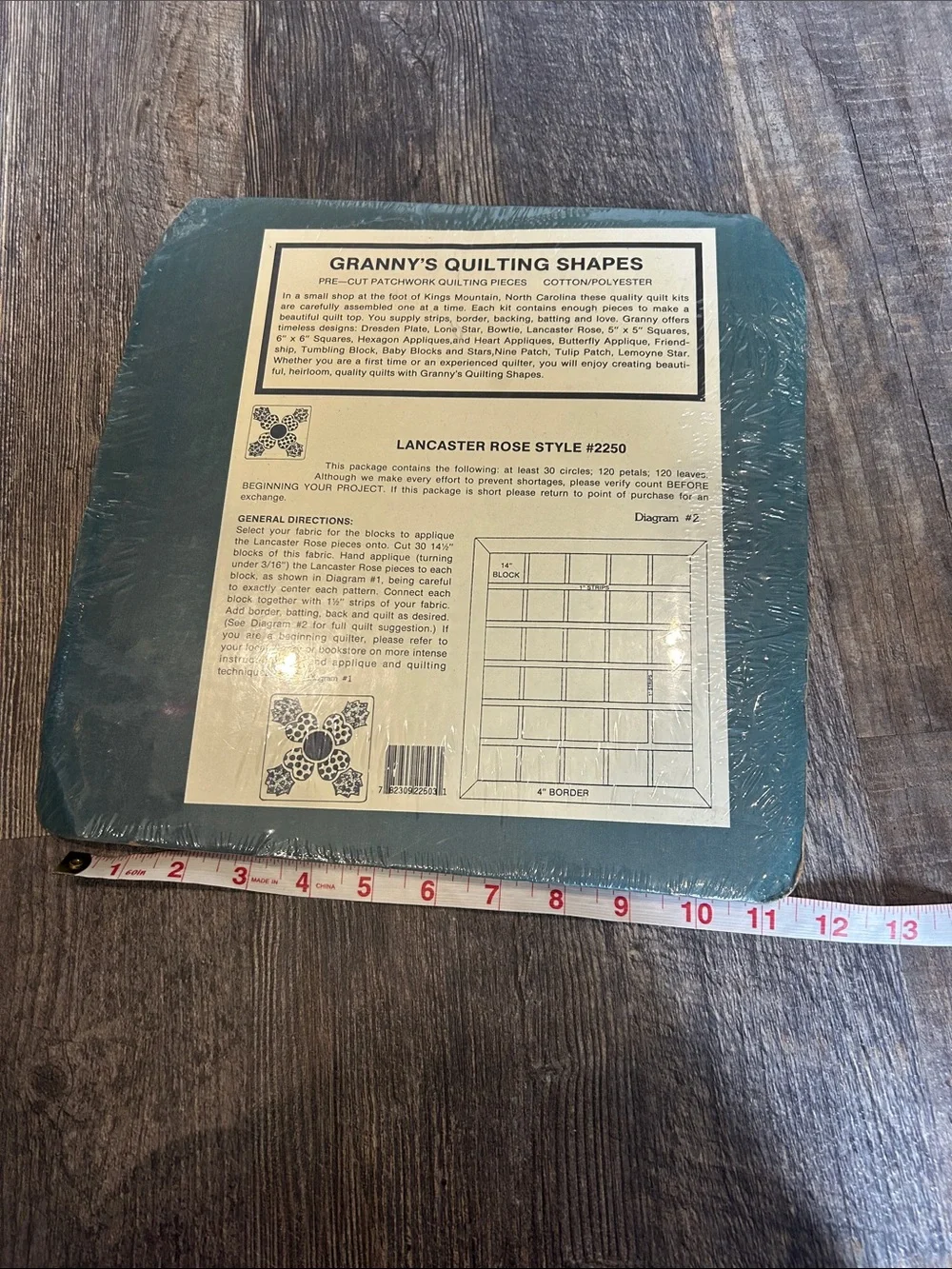 Granny’s Quilting Shapes Lancaster rose #2250 NWT